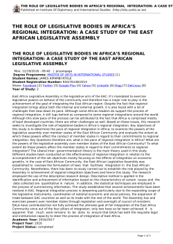 the role of legislative bodies in africa`s regional integration: a case