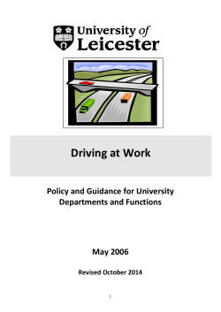 Driving at Work - University of Leicester