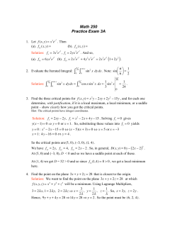 Math 250 Practice Exam 3A