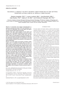 MAXIMAL CARdIAC ouTPuT duRING ARM EXERCISE IN THE