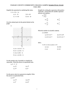 passaic county community college, sample ma004 final