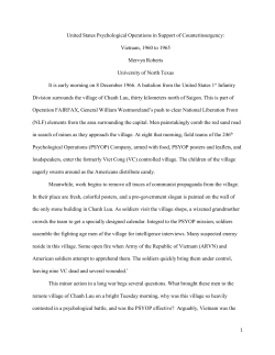 United States Psychological Operations in Support