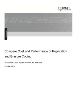 Compare Cost and Performance of Replication and Erasure Coding