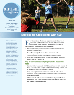 Exercise for Adolescents with ASD - CSESA - UNC