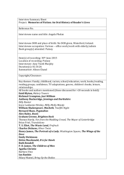 Interview Summary Sheet - University of Roehampton