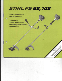STIHL FS 88, 108 Owners Instruction Manual