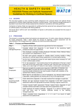 Fitness and Aptitude Assessment Guidelines