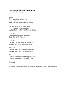 Hallelujah, Bless The Lamb