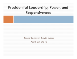 Presidential Leadership, Power, and Responsiveness