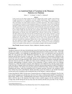 An Analytical Study of Variations in the Monsoon Patterns