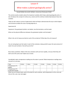 Lesson 9 What makes a planet geologically active?