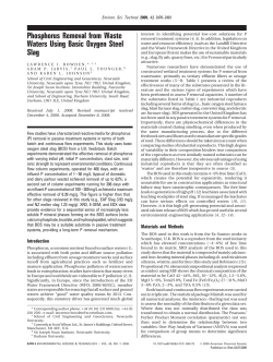 Phosphorus Removal from Waste Waters Using Basic Oxygen Steel