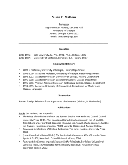Susan P. Mattern - UGA | History Department