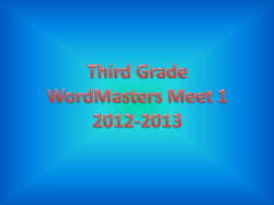 Directional Prefixes