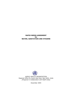 RAPID NEEDS ASSESMENT for WATER, SANITATION AND