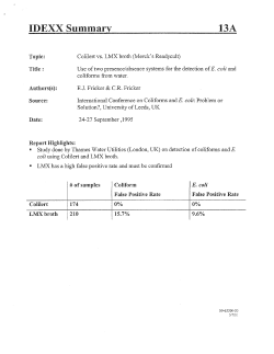 Colilert vs. LMX broth (Merck Readycult) for E. coli and