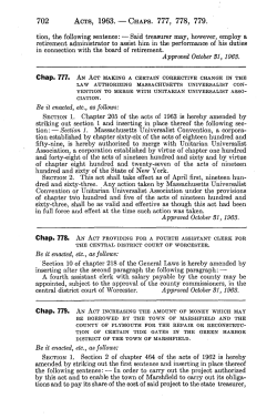 702 ACTS, 1963. &mdash; CHAPS. 777, 778, 779. tion, the following