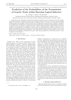 Prediction of the Probabilities of the Transmission of Genetic Traits