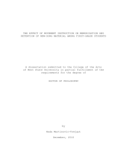 THE EFFECT OF MOVEMENT INSTRUCTION ON MEMORIZATION