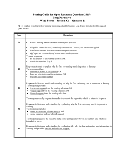 Scoring Guide for Open Response Question (2015) Long Narrative