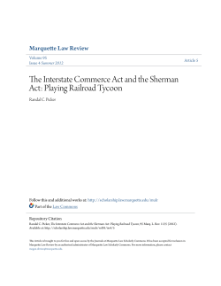 The Interstate Commerce Act and the Sherman Act