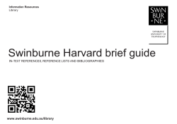 Swinburne Harvard brief guide