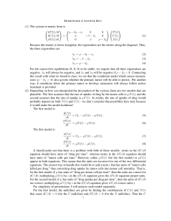 (1) The system in matrix form is dP(t)/dt dC(t)/dt dI(t)/dt = ρ - δ 2