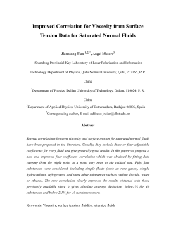 Improved Correlation for Viscosity from Surface Tension Data for