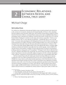 Economic Relations between Kenya and China, 1963&ndash;2007