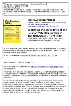 Explaining the Breakdown of the Religion&ndash;Vote Relationship in The