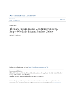The New Pitcairn Islands Constitution