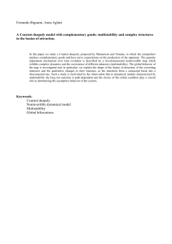 Fernando Bignami, Anna Agliari A Cournot duopoly