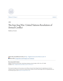 The Iran-Iraq War: United Nations Resolution of
