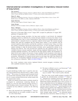 Internal-external correlation investigations of respiratory induced