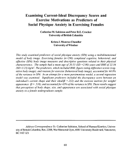 Examining Current-Ideal Discrepancy Scores and Exercise