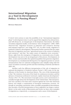 International Migration as a Tool in Development Policy: A Passing