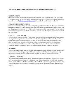 Booking Guidelines and Policies