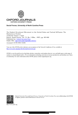 The Student Divestment Movement in the United States and Tactical