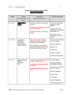 Seventh Grade Reading Literature Curriculum - Greencastle