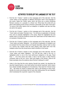 Activities to develop the language of the text