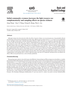 Initial community evenness increases the light resource use