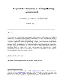Corporate Governance and the Timing of Earnings Announcements