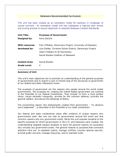 Delaware Recommended Curriculum This unit has been created as