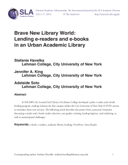 Brave New Library World: Lending e-readers and e