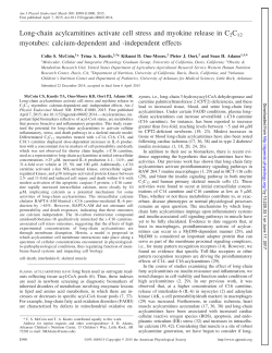 Long-chain acylcarnitines activate cell stress and myokine release