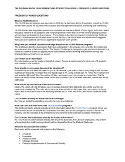 FREQUENTLY ASKED QUESTIONS What is 10,000 Women? The