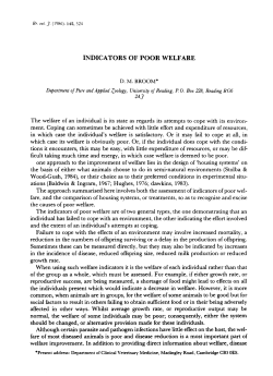 Indicators of poor welfare