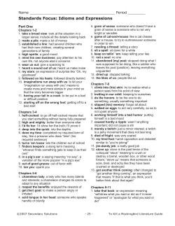 Standards Focus: Idioms and Expressions