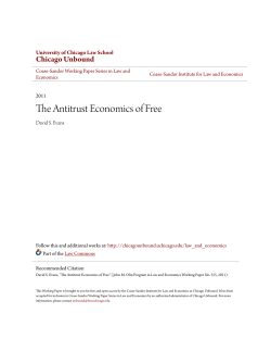 The Antitrust Economics of Free - Chicago Unbound