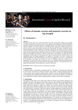 Effects of isotonic exercise and isometric exercise on leg strength